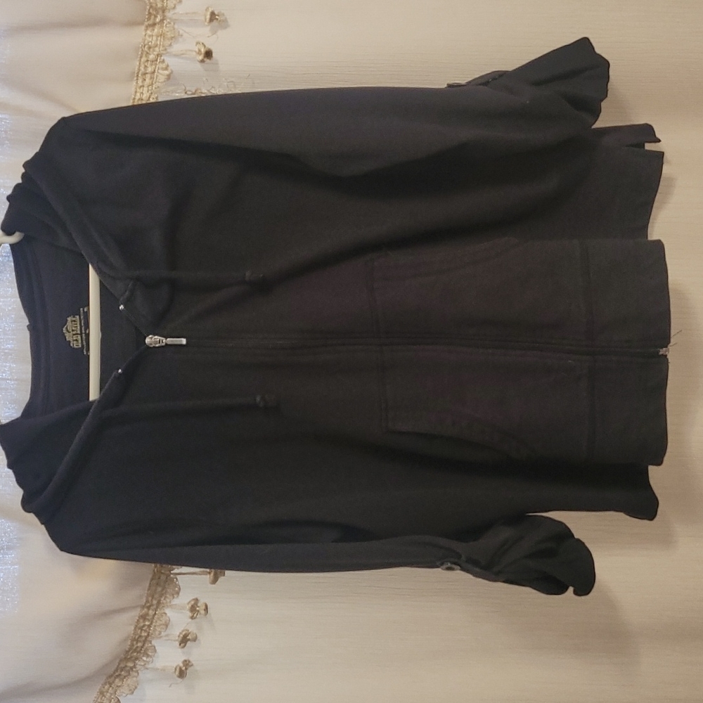 Black cotton zip up jacket